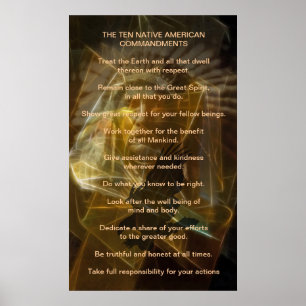 Póster Ten Native American Commandments