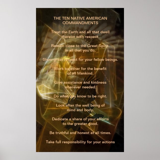 Póster Ten Native American Commandments (Frente)
