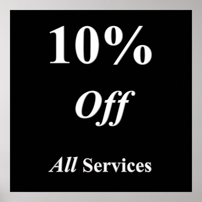 Póster Ten Percent off all Services Poster Matte (Frente)