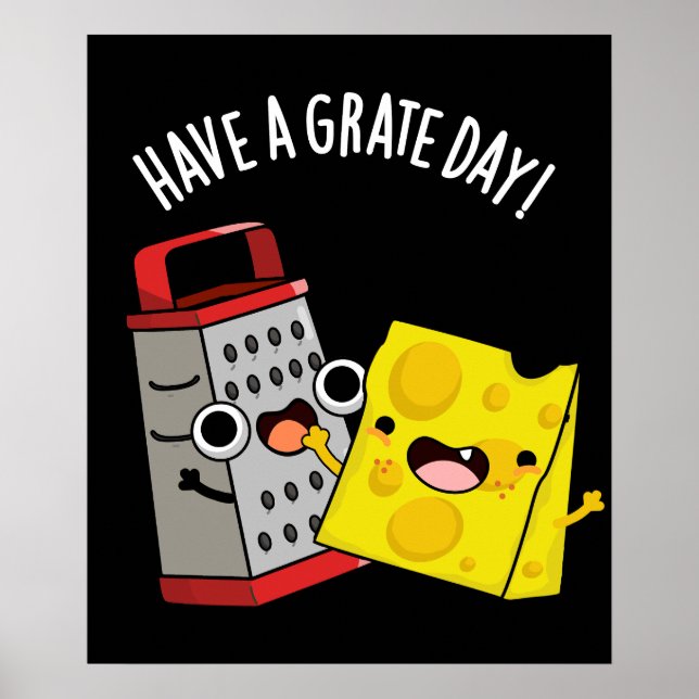Póster Ten Un Grate Day Funny Cheese Pun Dark BG (Frente)