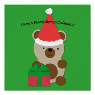 Póster Ten un oso oso oso navideño