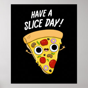 Póster Ten Un Poco Gracioso Día Pizza Pun Dark BG