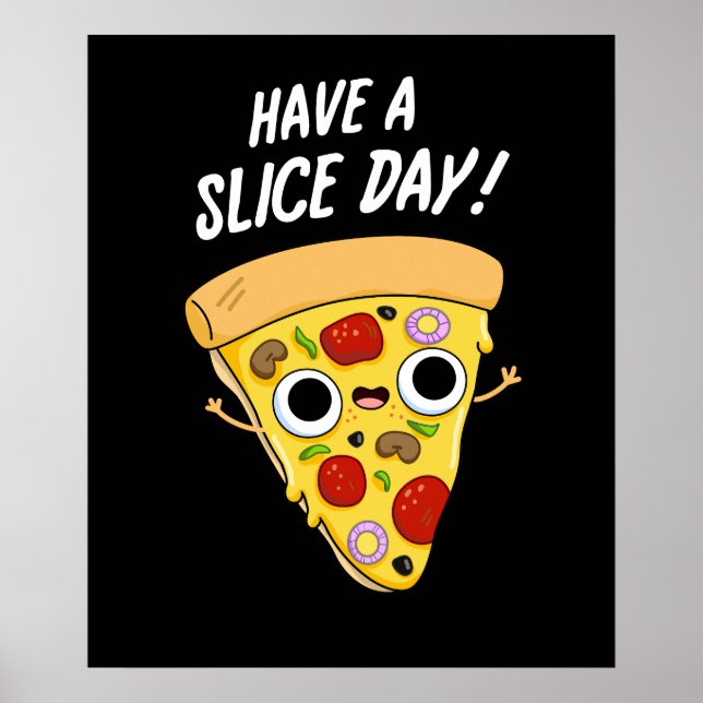 Póster Ten Un Poco Gracioso Día Pizza Pun Dark BG (Frente)