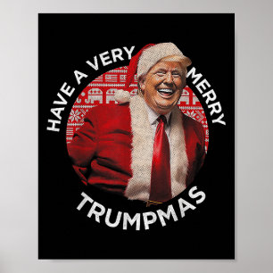 Póster Ten un Trumpmas divertido y gracioso Trump Santa N
