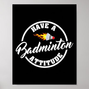 Póster Ten Una Actitud De Badminton Graciosa Badminton
