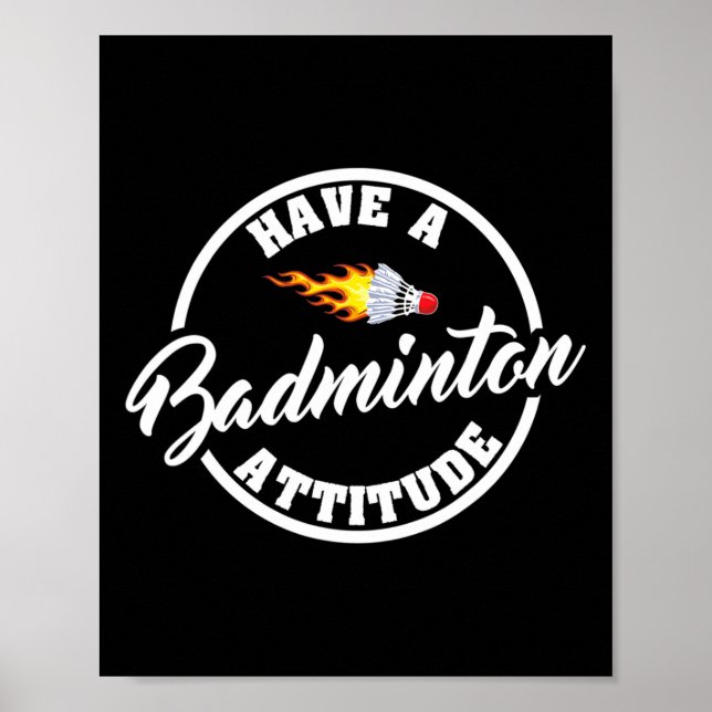Póster Ten Una Actitud De Badminton Graciosa Badminton (Frente)