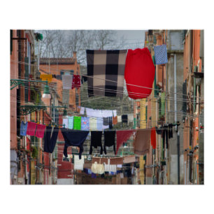 Póster Tendederos en Venecia Italia