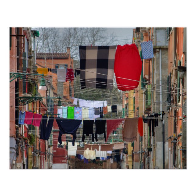 Póster Tendederos en Venecia Italia (Anverso)