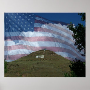 Póster Tenderfoot Hill with US Flag