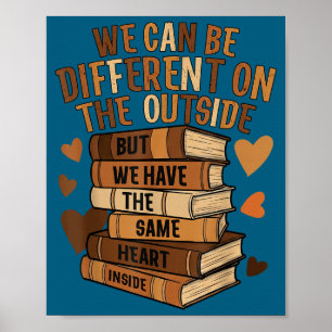 Póster Tenemos el mismo corazón amante de los libros del