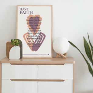 Póster Tener Fe Versículo Bíblico Corazón Manos
