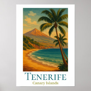 Póster Tenerife Islas Canarias Monte Teide Isla Española