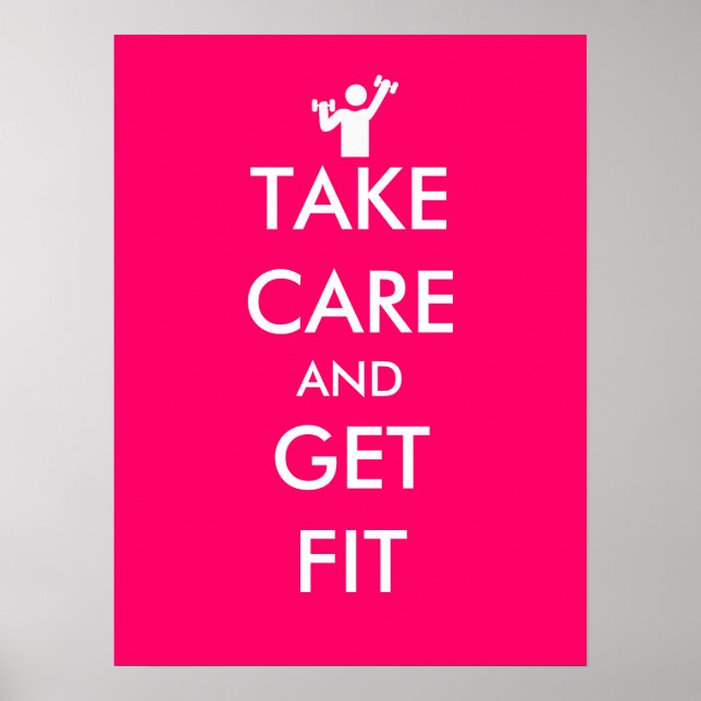 Póster Tenga cuidado y consiga un ajuste pequeño (Frente)