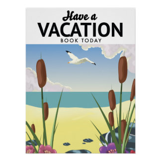 Póster Tenga un libro de vacaciones hoy