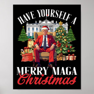 Póster Tenga un mega navidad alegre Santa divertido T