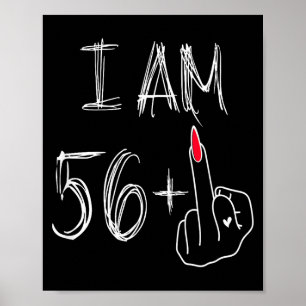 Póster Tengo 56 Más 1 Divertido Para Un Cumpleaños 56 Par