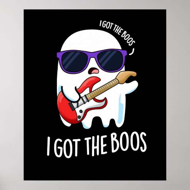 Póster Tengo A Boos Gracioso Fantasma De Música Pun Dark  (Frente)