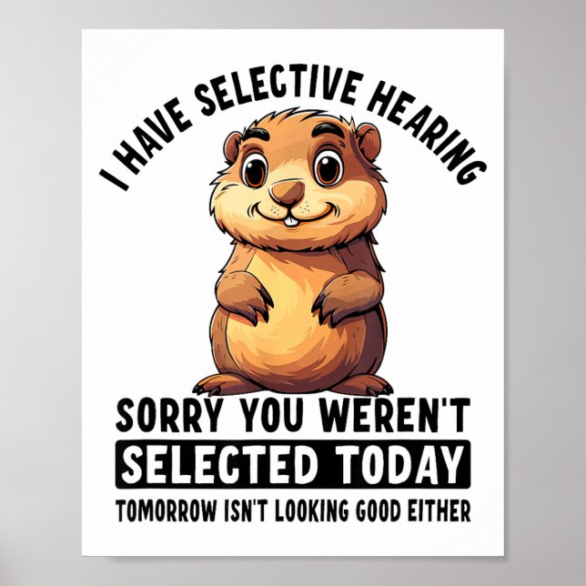 Póster Tengo audición selectiva marmota  (Frente)