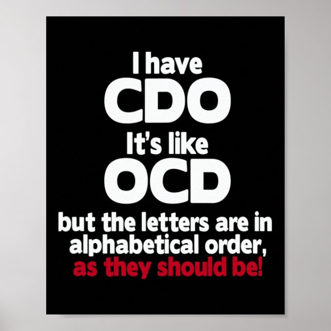 Póster Tengo Cdo - Es como Ocd pero las cartas están aden (Frente)