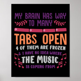 Póster Tengo Demasiadas Tabletas Abiertas O Salud Mental 