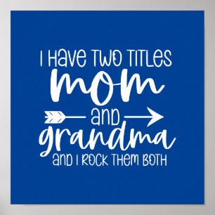 Póster Tengo dos títulos Mamá y Abuela Regalo para Abuela