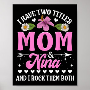 Póster Tengo Dos Títulos Mamá Y Nina Cute Día de la Madre