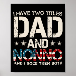 Póster Tengo dos títulos papá y Nonno bandera de EE. UU.