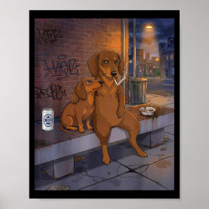 Póster Tengo ese perro dentro de mí, dachshund divertido