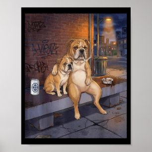 Póster Tengo ese perro dentro de mí, divertido bulldog be