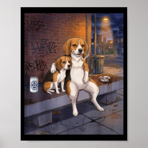 Póster Tengo Ese Perro En Mí Chistoso Beagle Fumando Cerv