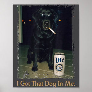 Póster Tengo Ese Perro En Mí Chistoso Labrador Negro Meme