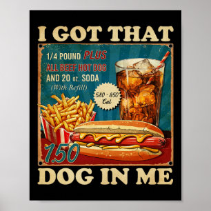 Póster Tengo Ese Perro En Mí Divertido Hotdogs Combo 4 De