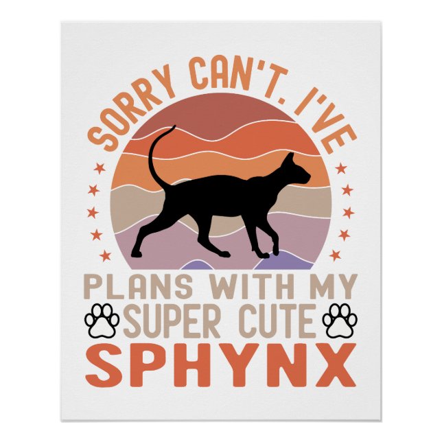 Póster Tengo planes con mi gato Sphynx (Anverso)