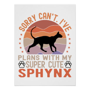 Póster Tengo planes con mi gato Sphynx
