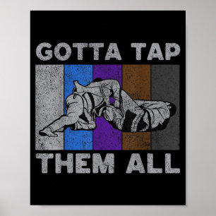 Póster Tengo que tocarlos a todos Vintage BJJ Jiu Jitsu B