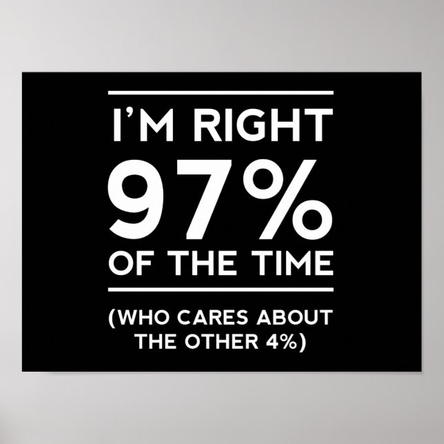 Póster Tengo razón el 97% del tiempo (Frente)