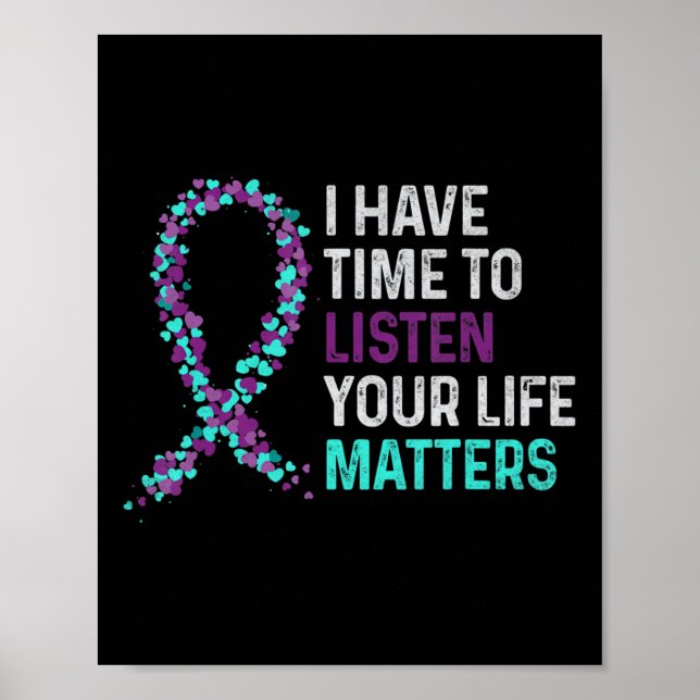 Póster Tengo Tiempo Para Escuchar El Suicidio De Salud Me (Frente)