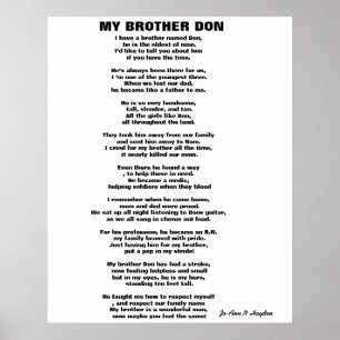 Póster TENGO UN HERMANO NOMBRADO "DON poem"