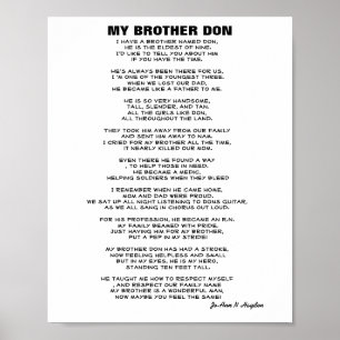 Póster TENGO UN HERMANO NOMBRADO Poster DE poemas DON