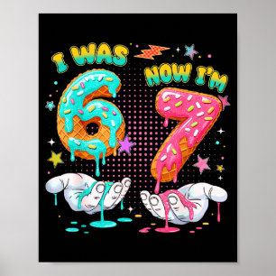 Póster Tenía 6 Ahora Tengo 7 Años Cumpleaños Seis Siete 6