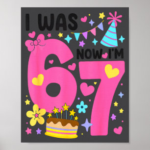 Póster Tenía 6 años ahora tengo 7 años Cumpleaños 7º Niño