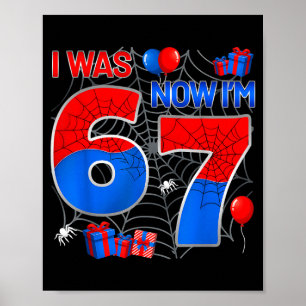 Póster Tenía 6 años ahora tengo 7 años niño niños cumplea
