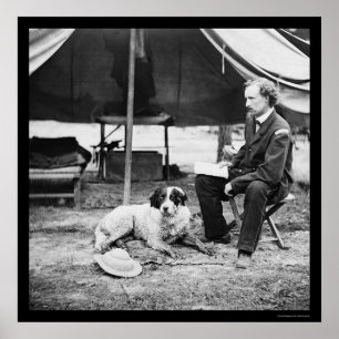 Póster Teniente George A. Custer & Dog en Peninsula, VA 1