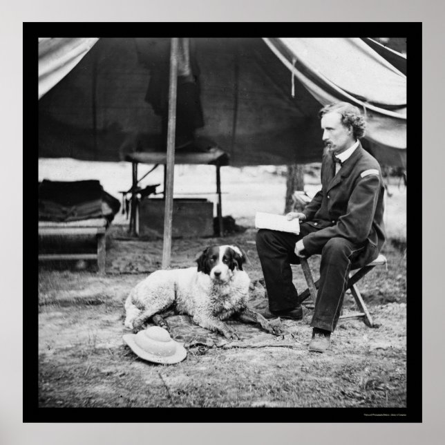 Póster Teniente George A. Custer & Dog en Peninsula, VA 1 (Frente)