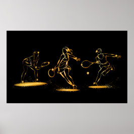 Póster Tenis 2 color oro más brillante