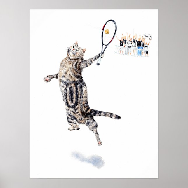 Póster Tenis de juego de gatos (Frente)