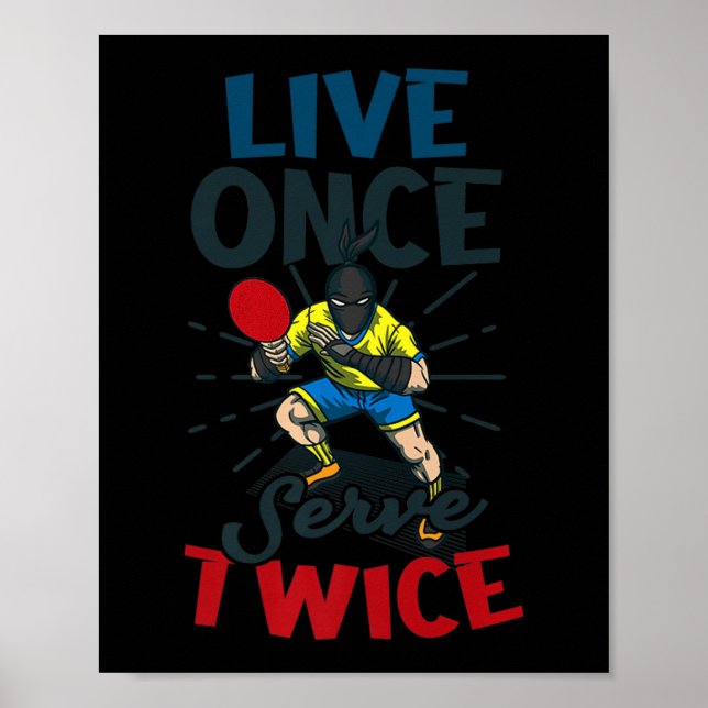 Póster Tenis de mesa de diseño de dos veces al servicio e (Frente)