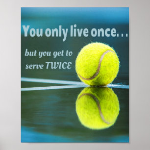 Póster Tenis en vivo dos veces, Tennis Ball, Court
