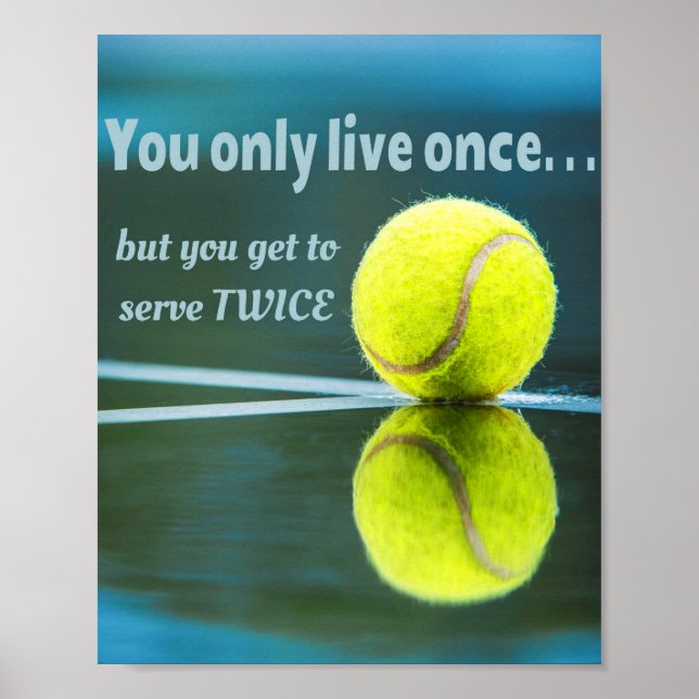 Póster Tenis en vivo una vez dos veces, Tennis Ball, Cour (Frente)
