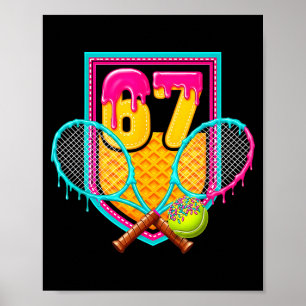 Póster Tenis Gota Número 67 Jugador de Tenis 